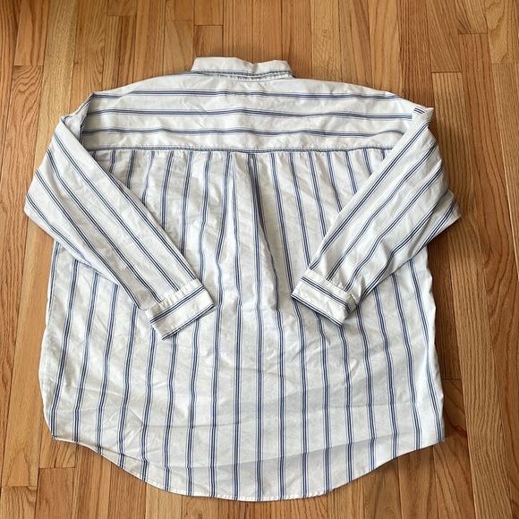Banana Republic Shirt Womens XL White Oversized Poplin Striped Shirt Ladies - Picture 6 of 6